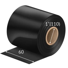 Красящая лента (риббон) 60 мм. х 300 м. Wax HW120A+ Out Черный, втулка 1''(110) IQ Code
