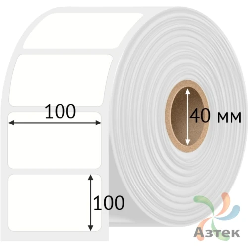 Этикетка самоклеящаяся 100х100 (рядов 1 по 5 000 шт) Полипропилен белый в рулоне, втулка 40 мм (к) IQ code 	