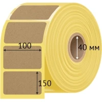 Этикетка самоклеящаяся 100х150 (рядов 1 по 500 шт) Крафт в рулоне, втулка 40 мм (к) IQ code