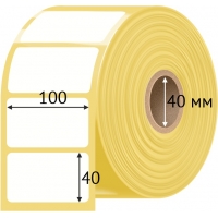 Термотрансферная этикетка 100х40 (рядов 1 по 1 000 шт) Полуглянец Подложка PET23 в рулоне, втулка 40 мм (к) 