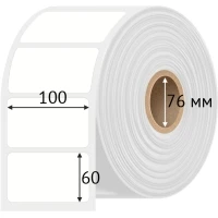 Этикетка самоклеящаяся 100х60 (рядов 1 по 2 000 шт) Полипропилен белый в рулоне, втулка 76 мм (к) IQ code