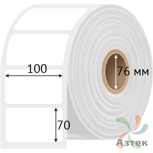 Этикетка самоклеящаяся 100х70 (рядов 1 по 2 000 шт) Полипропилен белый в рулоне, втулка 76 мм (к) IQ code 	