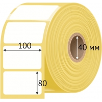 Этикетка самоклеящаяся 100х80 (рядов 1 по 500 шт) Termo ECO съемный клей в рулоне, втулка 40 мм (к) IQ code