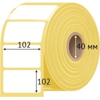 Термотрансферная этикетка 102х102 (рядов 1 по 700 шт) Полуглянец в рулоне, втулка 40 мм (к) IQ code