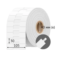 Этикетка для кабеля и провода (флажок) 105х30 (рядов 1 по 500 шт) Полипропилен белый гантеля в рулоне, втулка 40 мм (к) IQ code