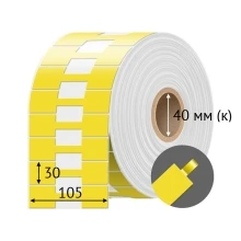 Этикетка для кабеля и провода (флажок) 105х30 (рядов 1 по 500 шт) Полипропилен Желтый гантеля в рулоне, втулка 40 мм (к) IQ code