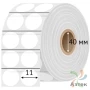 Этикетка самоклеящаяся с печатью + Черная метка/ КРУГ 11 мм (рядов 2 по 2 000 шт) Прозрачный полипропилен в рулоне, втулка 40 мм (к) IQ code