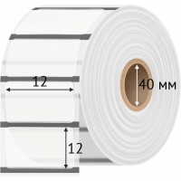 Этикетка самоклеящаяся с печатью 12х12 (рядов 2 по 2 000 шт) Прозрачный полипропилен в рулоне, втулка 40 мм (к) IQ code + Черная метка/ КРУГ