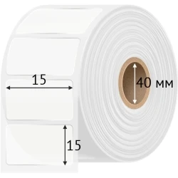 Этикетка самоклеящаяся 15х15 (рядов 1 по 3 000 шт) Прозрачный полипропилен в рулоне, втулка 40 мм (к) IQ code