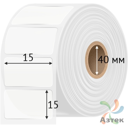 Этикетка самоклеящаяся 15х15 (рядов 1 по 3 000 шт) Прозрачный полипропилен в рулоне, втулка 40 мм (к) IQ code