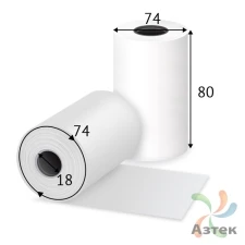 Чековая лента 80 (мм) x 74 (м), втулка 18 мм 