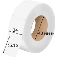 Бирка навесная ювелирная 24х33,16 (рядов 1 по 500 шт), Картон термотрансферный в рулоне втулка 40 мм (к), 