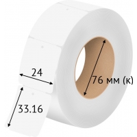 Бирка навесная ювелирная 24х33,16 (рядов 1 по 1 000 шт), Картон термотрансферный в рулоне втулка 76 мм (к), 