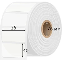 Этикетка самоклеящаяся 25х40 (рядов 1 по 7 000 шт) Прозрачный полипропилен в рулоне, втулка 76 мм (к) IQ code