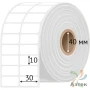 Этикетка самоклеящаяся 30х10 (рядов 2 по 2 500 шт) Полипропилен белый в рулоне, втулка 40 мм (к) IQ code 	