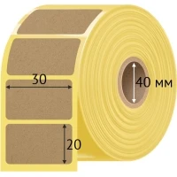 Этикетка самоклеящаяся 30х20 (рядов 1 по 2 000 шт) Крафт в рулоне, втулка 40 мм (к) IQ code