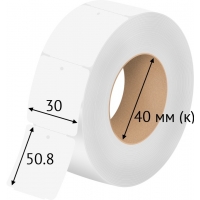 Бирка навесная ювелирная 30х50,8 (рядов 1 по 500 шт), Картон термотрансферный в рулоне втулка 40 мм (к), 