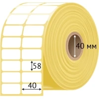 Термотрансферная этикетка 40х58 (рядов 2 по 5 000 шт) Полуглянец в рулоне, втулка 40 мм (к) IQ code