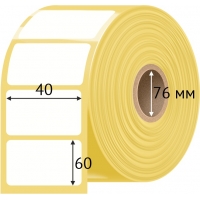Термотрансферная этикетка 40х60 (рядов 1 по 3 500 шт) Полуглянец в рулоне, втулка 76 мм (к) IQ code