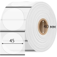 Этикетка самоклеящаяся с печатью + Черная метка/ КРУГ 45 мм (рядов 1 по 1 000 шт) Прозрачный полипропилен в рулоне, втулка 40 мм (к) IQ code