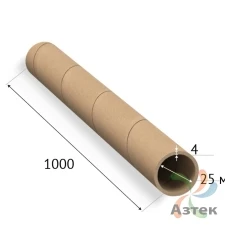 Втулка картонная (шпуля, гильза) 25 мм (к)х4х1000 мм IQ code