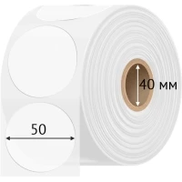 Этикетка самоклеящаяся круглая 50 мм (рядов 1 по 2 500 шт) Прозрачный полипропилен в рулоне, втулка 40 мм (к) IQ code