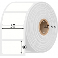 Этикетка самоклеящаяся 50х40 (рядов 1 по 1 000 шт) Полипропилен белый в рулоне, втулка 40 мм (к) IQ code