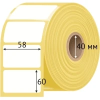 Этикетка самоклеящаяся 58х60 (рядов 1 по 500 шт) Transfer Vellum в рулоне, втулка 40 мм (к) IQ code