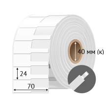 Этикетка для кабеля и провода (флажок) 70х24 (рядов 1 по 500 шт) Полипропилен белый с хвостиком в рулоне, втулка 40 мм (к) IQ code