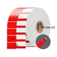 Этикетка для кабеля и провода (флажок) 70х24 (рядов 1 по 500 шт) Полипропилен Красный с хвостиком в рулоне, втулка 40 мм (к) IQ code