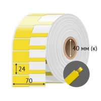 Этикетка для кабеля и провода (флажок) 70х24 (рядов 1 по 500 шт) Полипропилен Желтый с хвостиком в рулоне, втулка 40 мм (к) IQ code