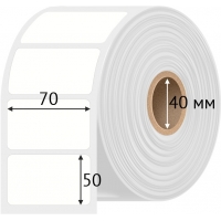 Этикетка самоклеящаяся 70х50 (рядов 1 по 1 500 шт) Полипропилен белый в рулоне, втулка 40 мм (к) IQ code