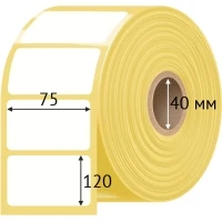 Этикетка самоклеящаяся 75х120 (рядов 1 по 500 шт) Transfer Vellum в рулоне, втулка 40 мм (к) IQ code