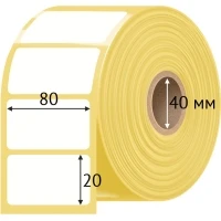 Термоэтикетка ЭКО 80х20 (рядов 1 по 500 шт)  в рулоне, втулка 40 мм (к) IQ code