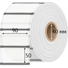 Этикетка самоклеящаяся с печатью 90х50 (рядов 1 по 200 шт) Прозрачный полипропилен в рулоне, втулка 40 мм (к) IQ code + Черная метка