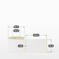 Этикетка самоклеящаяся 75х120 (рядов 1 по 300 шт) Termo ECO съемный клей в рулоне, втулка 40 мм (к) IQ code