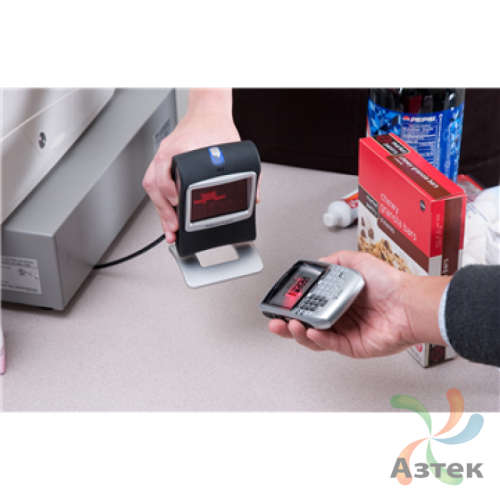 Сканер штрих-кода Honeywell Genesis 7580 2D  Image, темный стационарный, USB кабель, блок питания, ЕГАИС