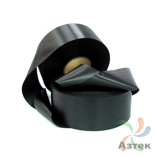 Сатиновая лента 100мм х 400м втулка 76 мм, цвет - черный