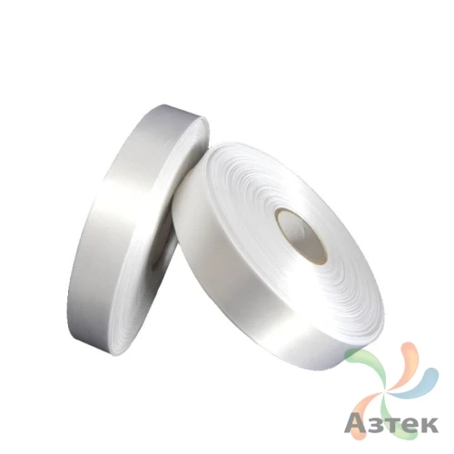 Сатиновая лента 30мм х 200м втулка 76 мм, цвет - белый