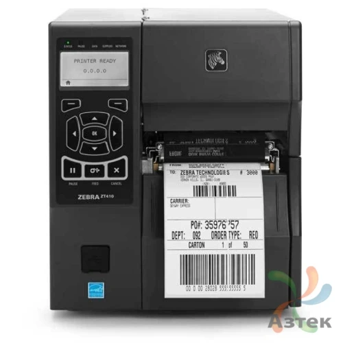 Принтер этикеток Zebra ZT410 термотрансферный 203, LCD, Ethernet, Bluetooth, USB, RS-232, внутренний намотчик, ZT41042-T4E0000Z