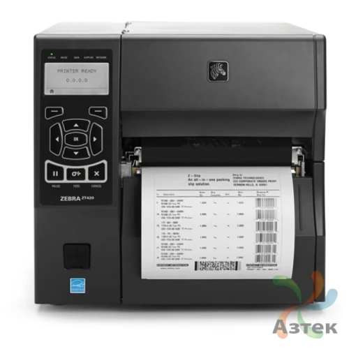 Принтер этикеток Zebra ZT420 термотрансферный 203, LCD, Ethernet, Bluetooth, USB, RS-232, ZT42062-T0E0000Z