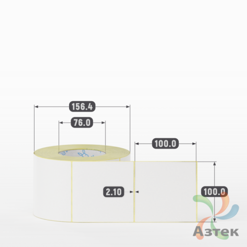 Термоэтикетка ЭКО 100х100 (рядов 1 по 1 000 шт)  в рулоне, втулка 76 мм (к) IQ code