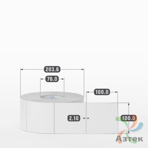 Этикетка самоклеящаяся 100х100 (рядов 1 по 2 000 шт) Полипропилен белый + Перфорация 2 мм рез 1 мм пробел в рулоне, втулка 76 мм (к) IQ code 	