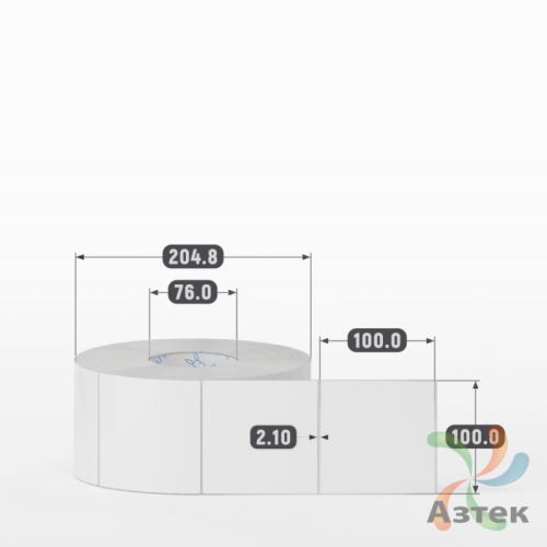 Этикетка самоклеящаяся 100х100 (рядов 1 по 2 000 шт) Полипропилен съемный клей + Перфорация 2 мм рез 1 мм пробел в рулоне, втулка 76 мм (к) IQ code