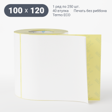 Термоэтикетка ЭКО 100х120 (рядов 1 по 250 шт)  в рулоне, втулка 40 мм (к) IQ code