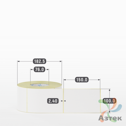 Термоэтикетка ЭКО 100х150 (рядов 1 по 1 000 шт)  в рулоне, втулка 76 мм (к) IQ code