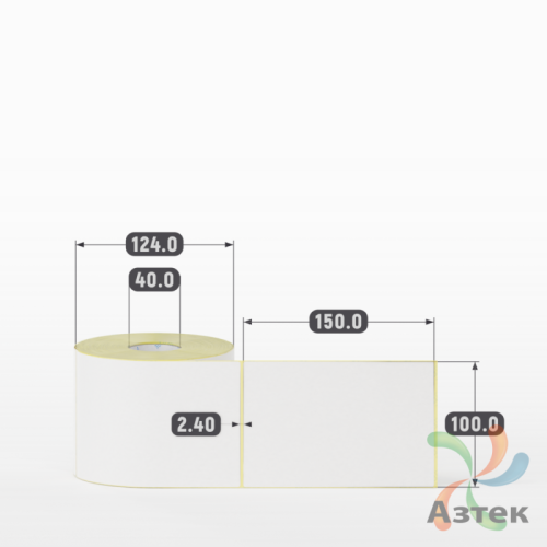 Термоэтикетка ЭКО 100х150 (рядов 1 по 500 шт)  в рулоне, втулка 40 мм (к) IQ code