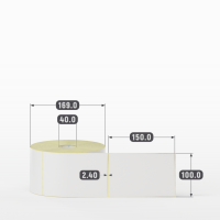 Термотрансферная этикетка 100х150 (рядов 1 по 1 000 шт) Полуглянец в рулоне, втулка 40 мм (к) IQ code