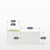 Термотрансферная этикетка 100х150 (рядов 1 по 300 шт) Полуглянец в рулоне, втулка 40 мм (к) IQ code