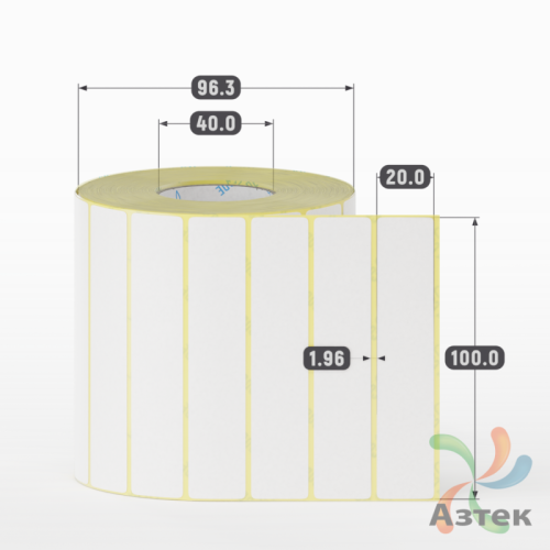 Термоэтикетка ЭКО 100х20 (рядов 1 по 2 000 шт)  в рулоне, втулка 40 мм (к) IQ code
